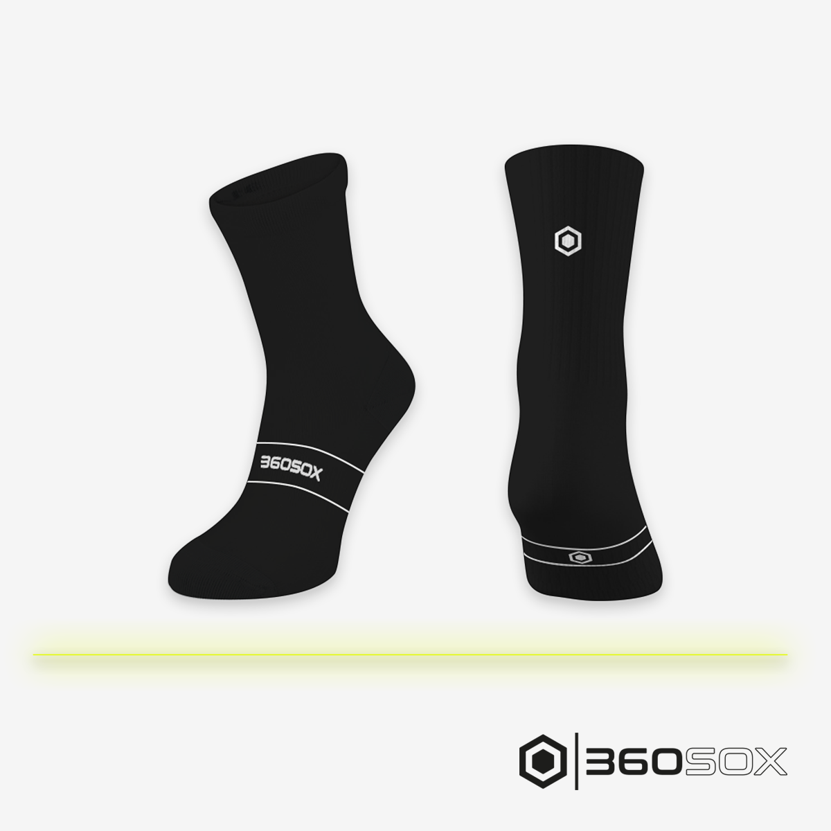 Schwarze Mid Sox Kompressionssocken, Einzelansicht