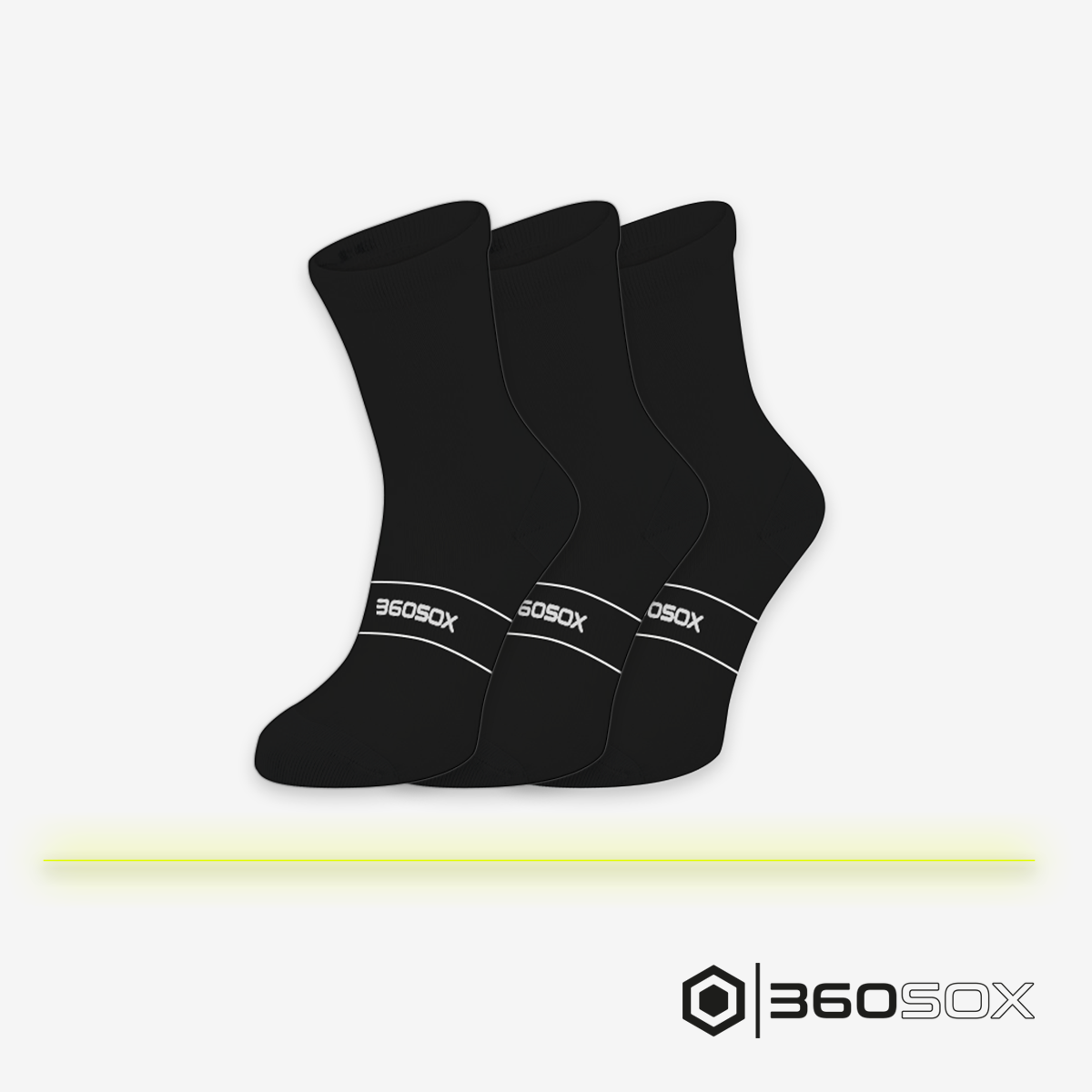 Schwarze Mid Sox Kompressionssocken, 3er-Pack