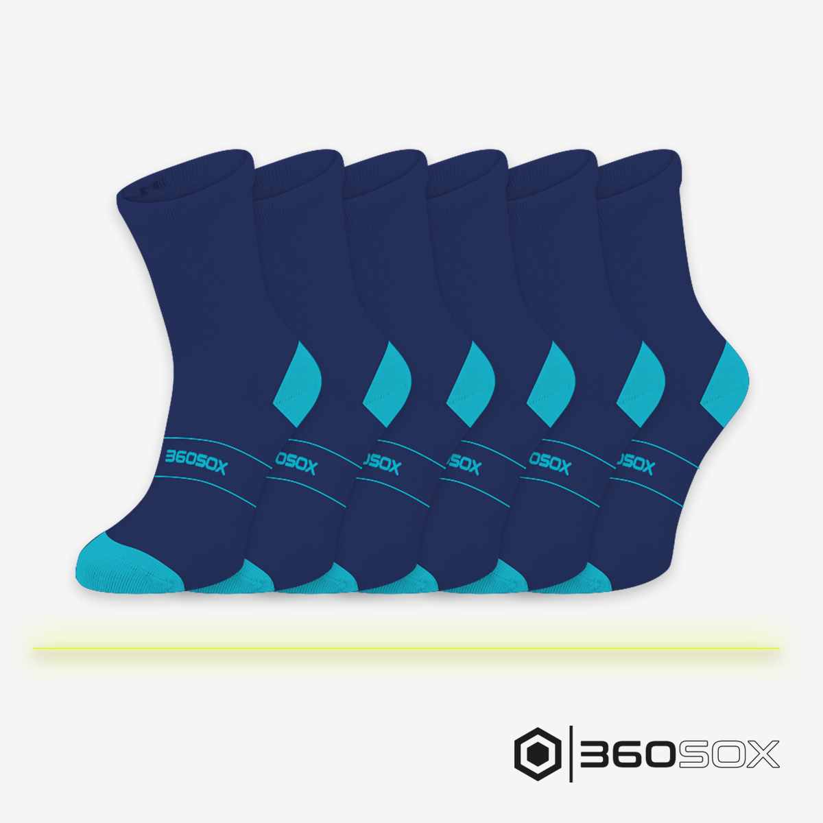 Blaue Mid Sox Kompressionssocken, 6er-Pack