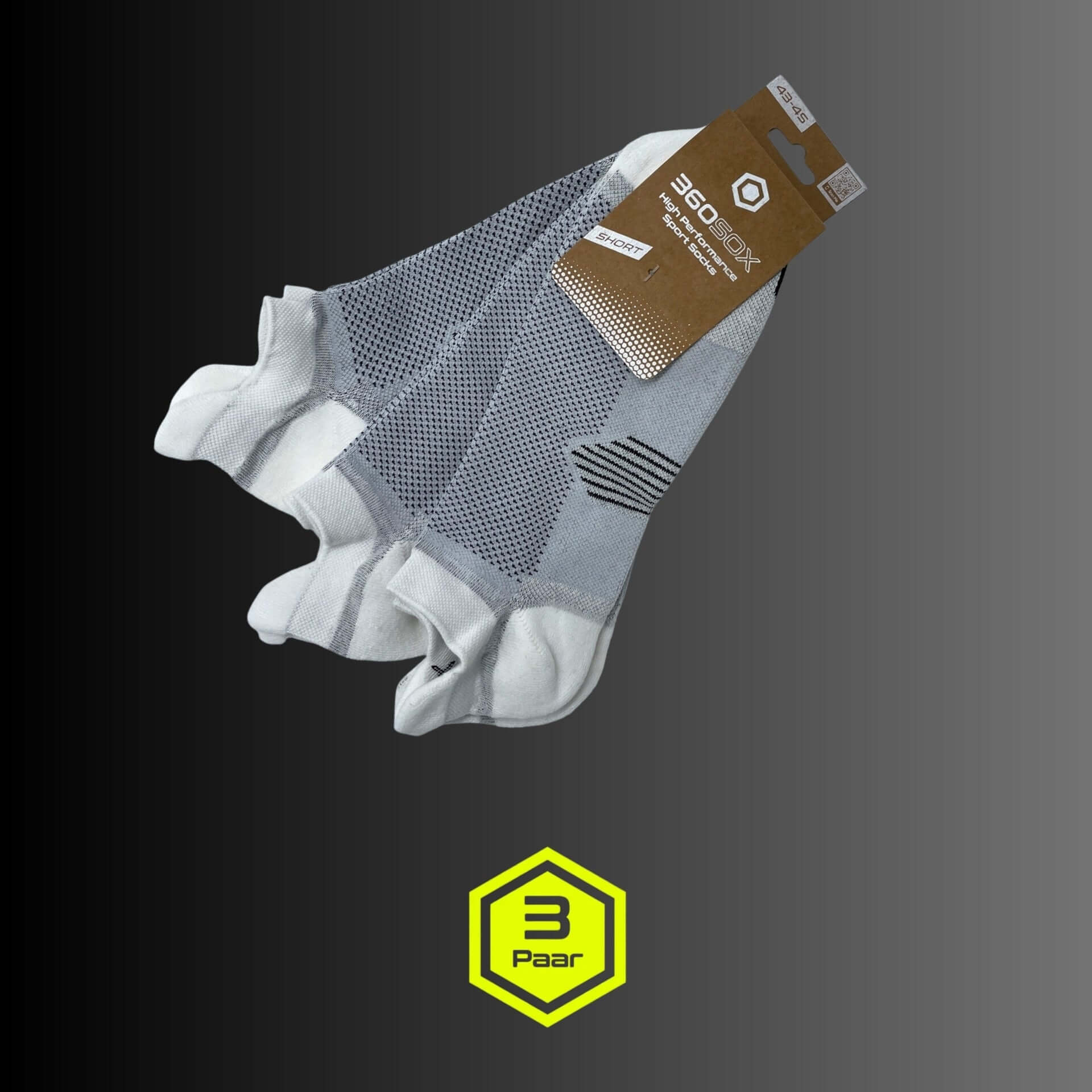 Die kurzen Sportsocken von 360SOX sind atmungsaktiv und nachhaltig produziert