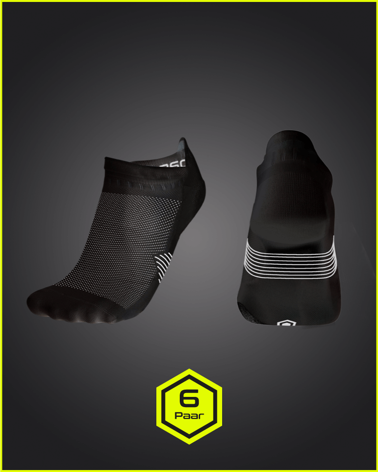 Als 6er Pack günstiger: die atmungsaktiven SHORT SOX von 360SOX