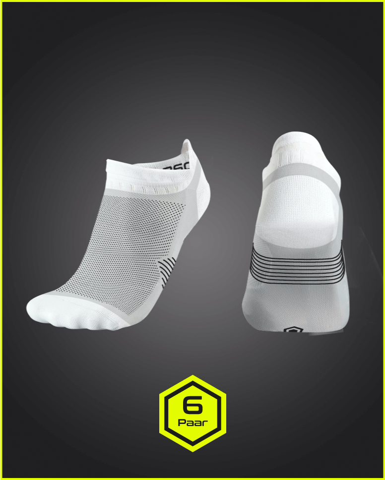 Als 6er Pack günstiger: die atmungsaktiven SHORT SOX von 360SOX