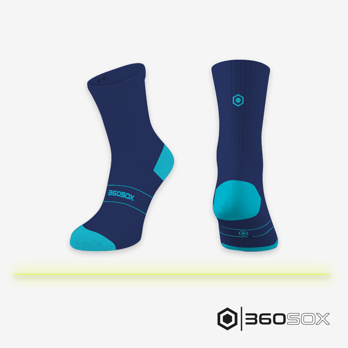 Blaue Mid Sox Kompressionssocken, Einzelansicht