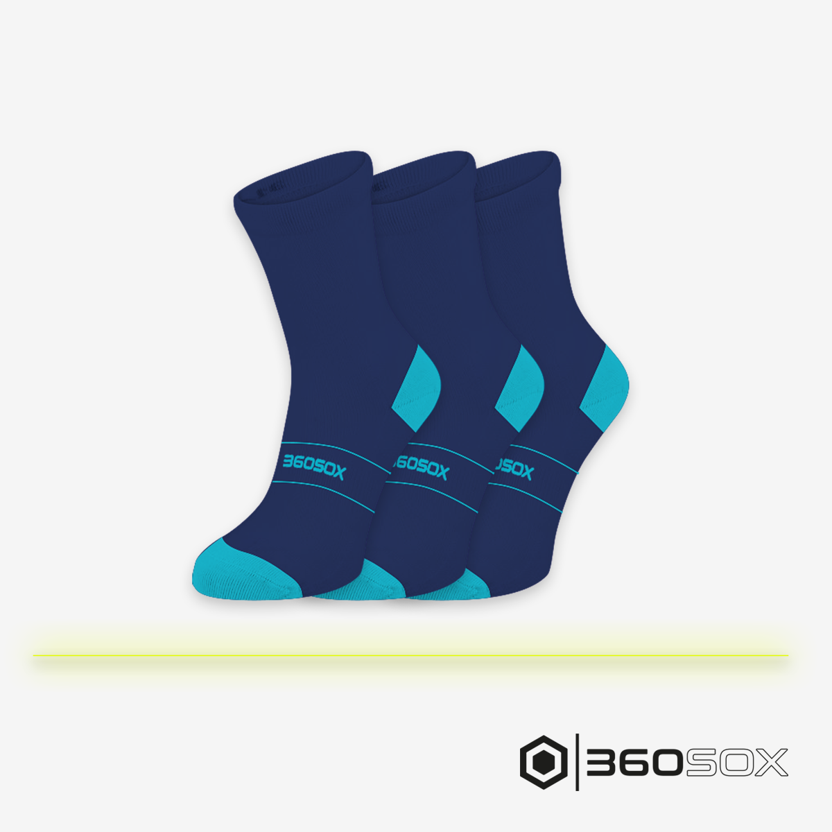 Blaue Mid Sox Kompressionssocken, 3er-Pack