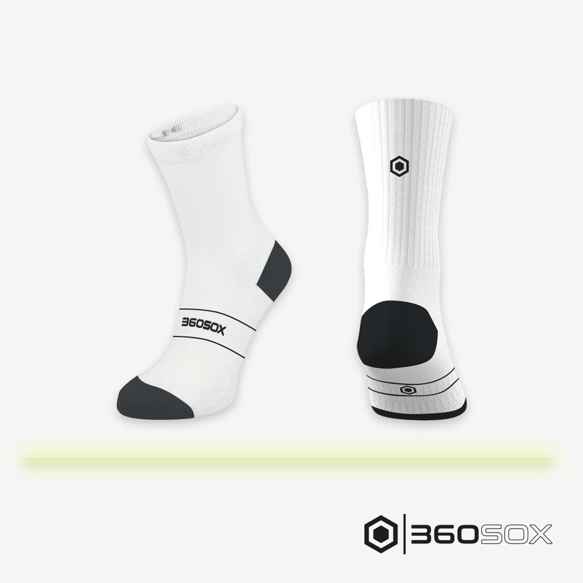 Weiße Mid Sox Kompressionssocken, Einzelansicht