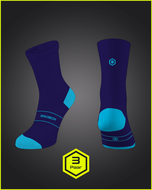 Sportsocken mit Kompression und mittlerer Länge in Blau