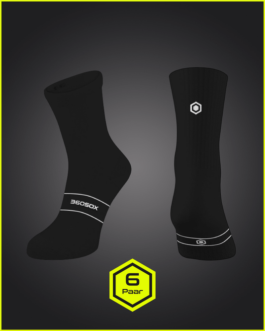 Sportsocken mit Kompression und mittlerer Länge in Schwarz
